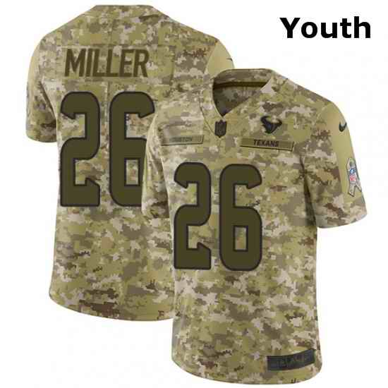 Youth Nike Houston Texans 26 Lamar Miller Limited Camo 2018 Salute to Service NFL Jersey